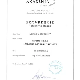 POTVRDENIE: Ochrana osobných údajov